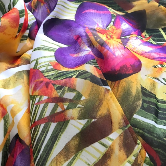 NWT Donna Ricco Tropical Print Floral Maxi Dress Plus Size 16 V-Neck Sleeveless - Picture 16 of 16